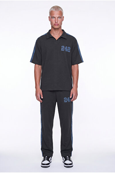 Respire Erkek 242 Şerit Detaylı Regular Fit Eşofman Takımı Siyah