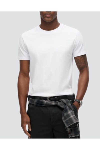 SUPERDRY Ανδρικό Βαμβακερό T-shirt  "ESSENTIAL LOGO " ΛΕΥΚΟ_ Κανονική Εφαρμογ...