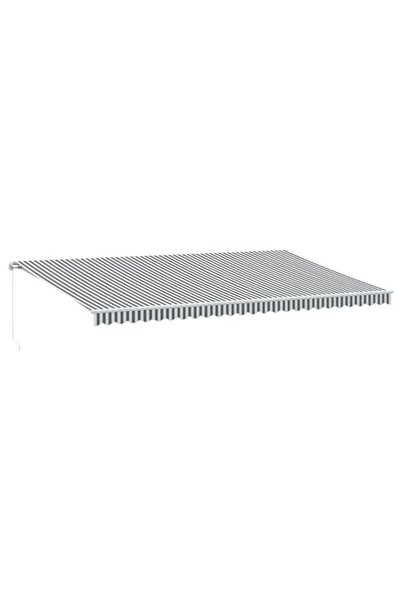 vidaxl Copertină retractabilă manuală, Antracit/Alb, 600 x 350 cm