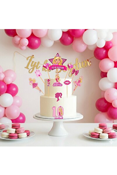 Ays Bridal Barbie temalı pasta süsü kürdanı 12 adet