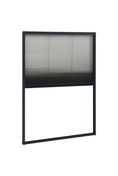 vidaxl Plasă plisată anti-insecte pentru ferestre, Antracit, 80 x 120 cm, Alu...