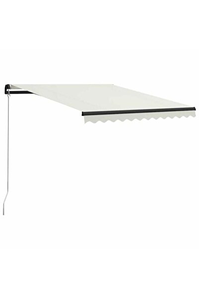 vidaxl Copertină retractabilă manuală, Crem, 300 x 250 cm
