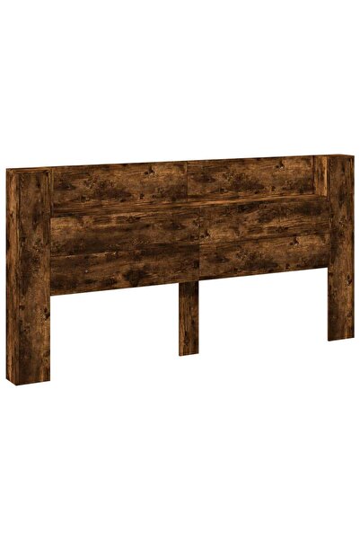 vidaxl Tăblie cap Stejar fumuriu 200 x 16,5 x 103,5 cm Lemn compozit