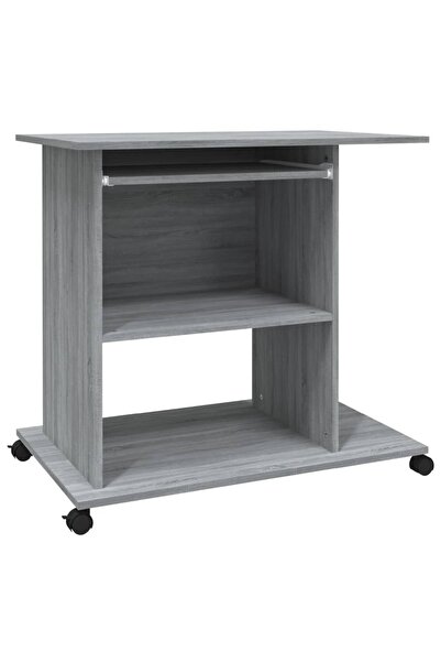 vidaxl Birou pentru computer, gri sonoma, 80x50x75 cm, lemn prelucrat