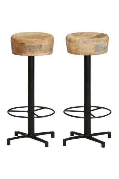 vidaxl Scaune de bar, 2 buc., 76 cm, lemn masiv de mango