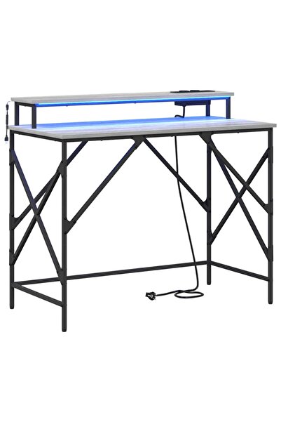 vidaxl Birou cu raft Gri Sonoma 100 x 50 x 86,5 cm Lemn compozit
