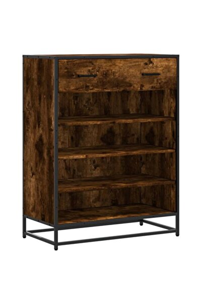 vidaxl Pantofar, stejar afumat, 75 x 38 x 97,5 cm, lemn prelucrat/metal