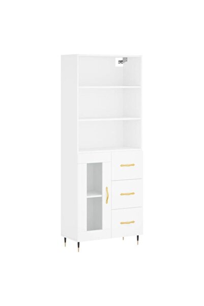 vidaxl Dulap înalt, alb, 69.5 x 34 x 180 cm, lemn prelucrat