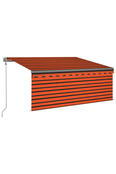 vidaxl Copertină retractabilă automată cu jaluzea portocalie și maro 3 x 2,5 m