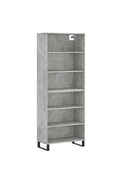 vidaxl Dulap înalt, gri beton, 69,5 x 32,5 x 180 cm, lemn prelucrat