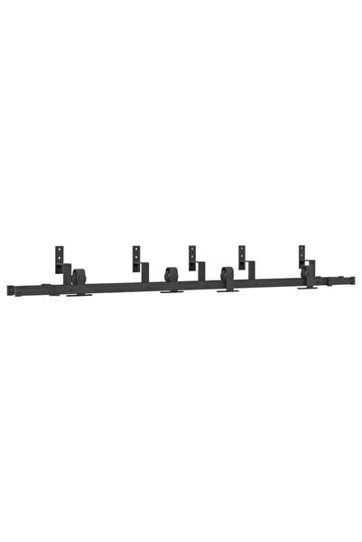 vidaxl Set feronerie ușă glisantă, negru, 200 cm, oțel