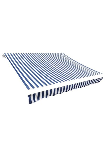 vidaxl Pânză pentru copertină, albastru și alb, 3,5 x 2,5 m