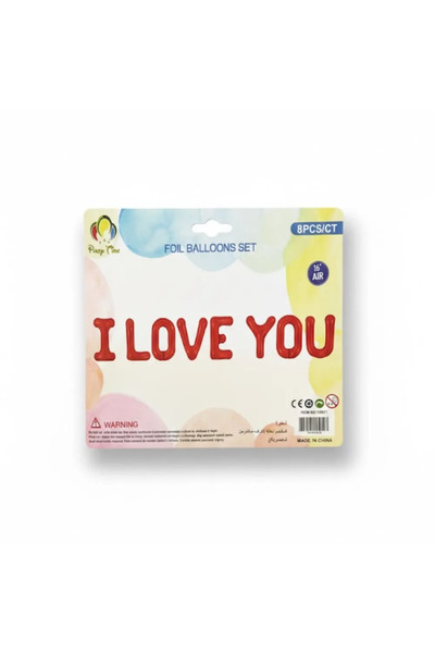 Generic Party Time Alphabet Letter I Love You Foil Balloon Set 16inch For Val...