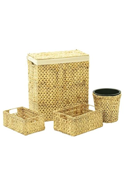 vidaxl Set de accesorii pentru baie din 4 piese, din zambilă de apă