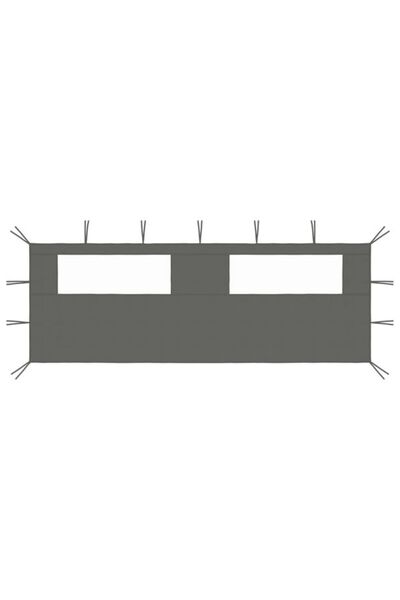 vidaxl Perete lateral pentru foișor cu ferestre, 6 x 2 m, antracit