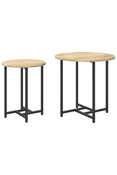 vidaxl Set măsuțe laterale 2 pcs Stejar Sonoma și negru
