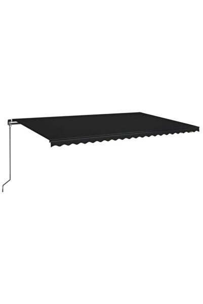 vidaxl Copertină retractabilă manuală cu LED, antracit, 500 x 350 cm