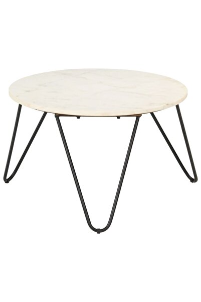 vidaxl Măsuță de cafea alb 65x65x42 cm piatră naturală aspect marmură