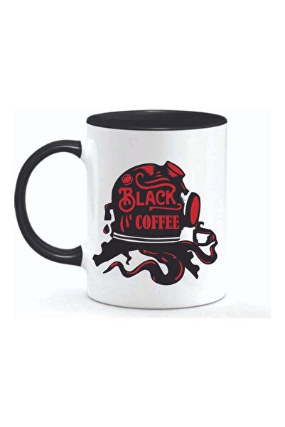 FBGenics Black Coffee Printed Ceramic Mug Multicolour
