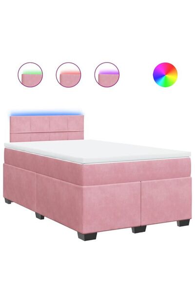 vidaxl Pat boxspring cu saltea, negru, 120 x 190 cm, catifea