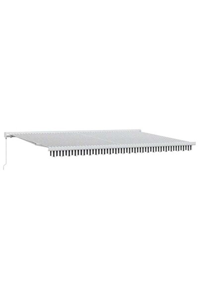 vidaxl Copertină retractabilă antracit/alb, 5 x 3 m, textil/aluminiu