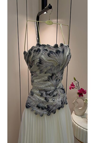 NUHAIRa Evening Dress Tulle Embroidered with Beads+Polysia Organza