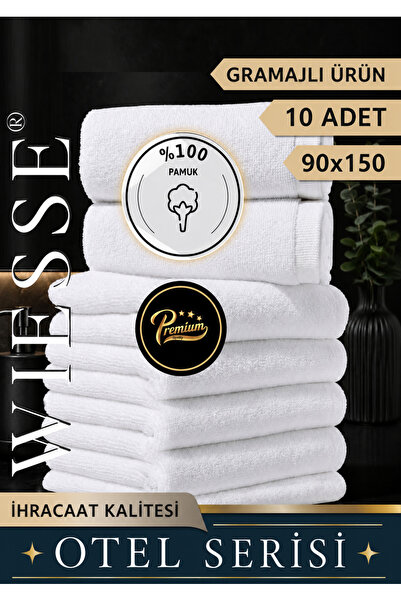 WİESSE 10 Pieces - Hotel Towel - 850 Gr/Piece - High Quality
