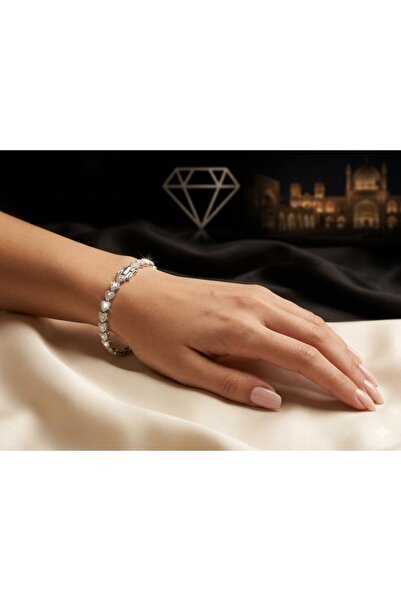 GİS JEWELRY Zircon Stone Silver Steel Women's Heart Bracelet