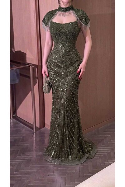 nouf Royal Olive Dress