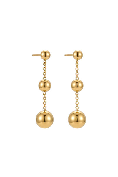 Black Season Long Steel Ball Tassel Earrings |   Black Season