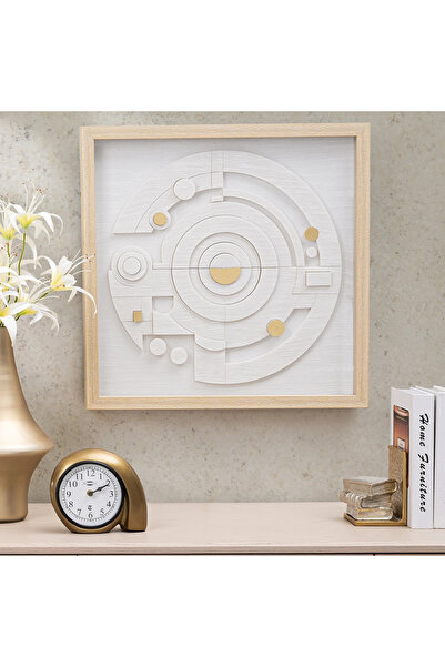 Midas Furniture لوحة حائط بلاستيكية 60x5x60 سم باللونين الأبيض والبيج