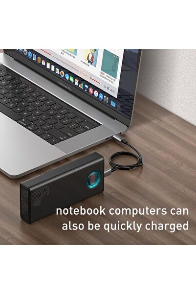 Baseus Powerbank Amblight 30000mAh, 4xUSB, USB-C, 65W (Black)