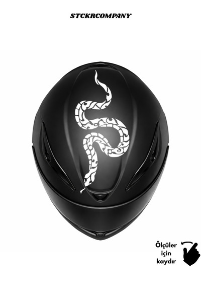 STCKRCO Yılan Kask Stickerı - Motor Kaskı Üst Stickerı - Kask Dekoru Vinil St...