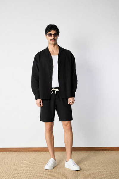 Mesfeno Linen Washed Bermuda Shorts