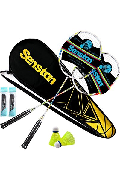Senston Badminton Rackets Set of 2, Badminton Racquets Including Badminton Ba...