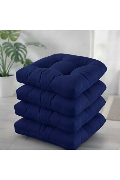 MoMMe SANDALYE MİNDERİ 45*45 CM OVAL KÖSELİ LACIVERT 4LU TAKIM