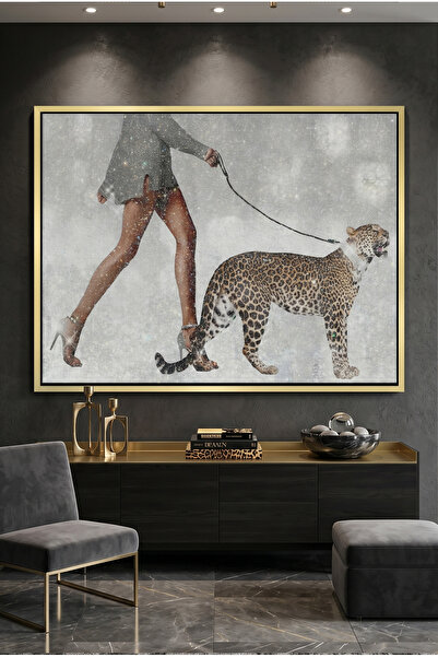 Jasmine Art Luxury Leopard Abstract Wall Art | Framed Canvas Print | Modern M...