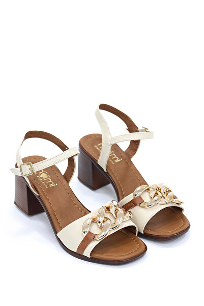 kajal ayakkabı Bln S500 Chain Detailed Ankle Strap Sandals