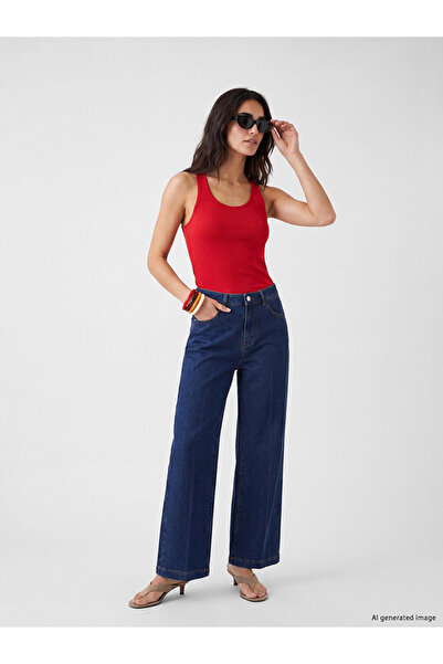 LC Waikiki U-neck women's ribbed tank top