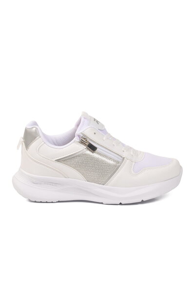 AYAKMOD White-Silver Mesh Lightweight Women's Sports Shoes 1017 Z
