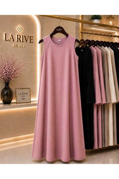 La Rive Powder Pink Sleeveless Abaya