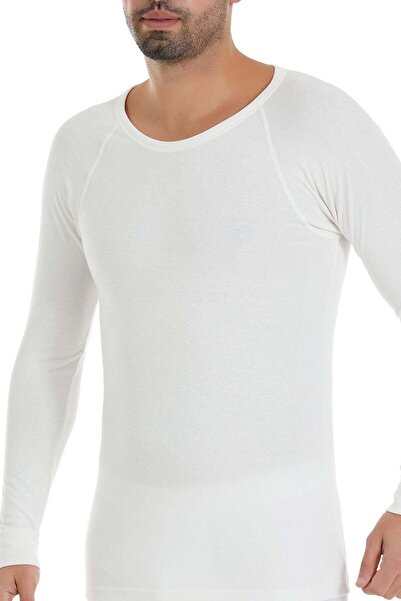 YILDIZ Men's Long Sleeve Thermal Underwear Ecru