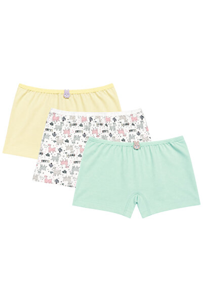 YILDIZ Lycra Girls' Boxer Underwear Mixed Pattern 3-Pack