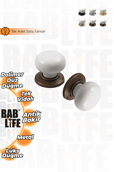 bablife Porcelanski izgled, beli antikni bakarni gumb, prečnik 35 mm, luksuzn...