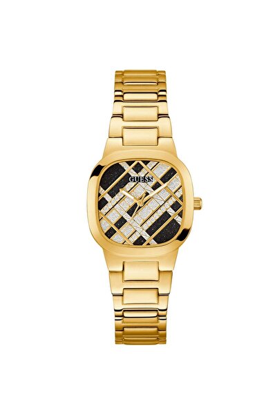 Guess Γυναικείο Ρολόι Χρυσό Μαύρο 32mm με Κρύσταλλα GW0600L2