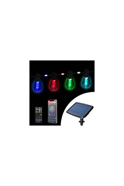 Mercaton Lampă solară inteligentă de grădină cu 99 LED-uri RGB, 14,5 m, Bluet...