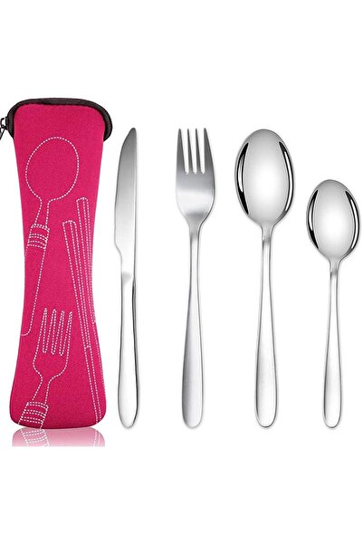 Generic Acehome Cutlery Set with Portable Bag, Stainless Steel Flatware, Camp...