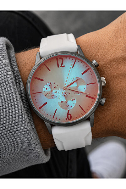 Weluxa Men's Wristwatch Silicone Cord Reflective Colorful Glass Premium Desig...