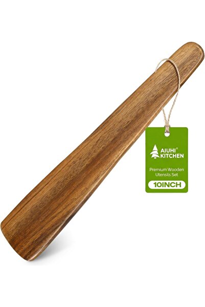 Generic AIUHI 10 Inch Wooden Spatula for Cooking, Premium Teak Spatula Turner...