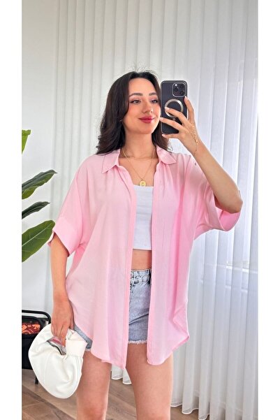 Afili butik Standard Size 100% Viscose Side Slit Short Sleeve Women's Kimono